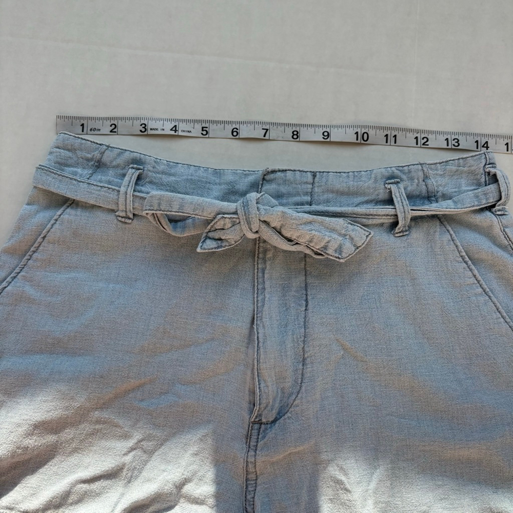 Women's Abercrombie & Fitch linen Light Blue High Waist Shorts S - Picture 8 of 13
